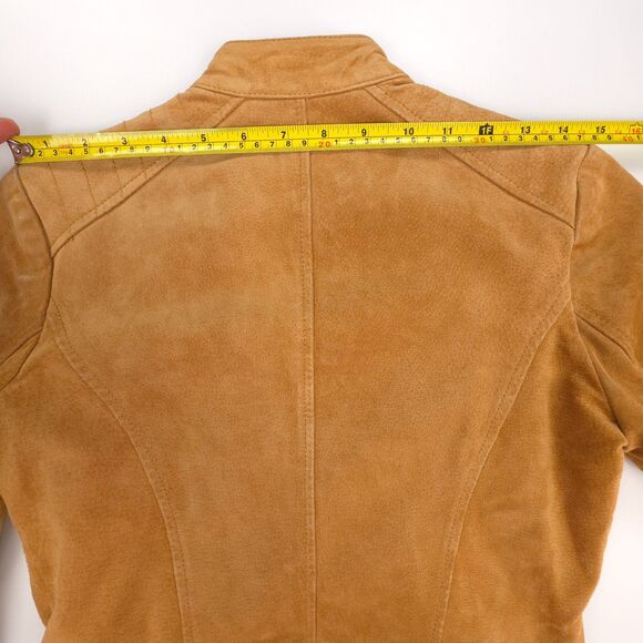 BERNARDO Suede Leather Tailored Biker Jacket Old Money Clean Girl Moto Western - Picture 6 of 9